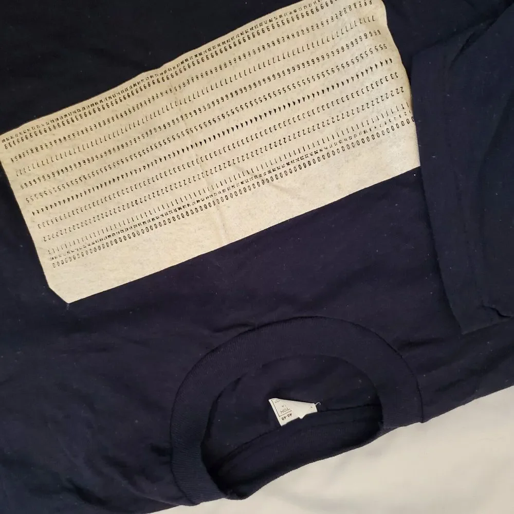 IBM‎ Punch Card T-Shirt 100% Cotton Made In The USA Single Stitch Size 46-48